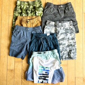 Bundle of 7 Summer Shorts + 1 Pool T-Shirt - Size 7 years old.